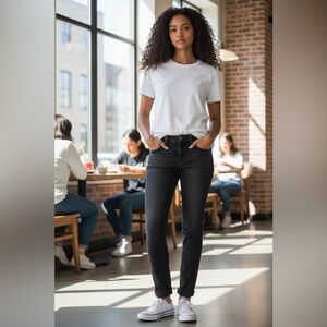 Polo Ralph Lauren Tompkins Mid Rise Skinny Jeans Womens 24 Faded Black